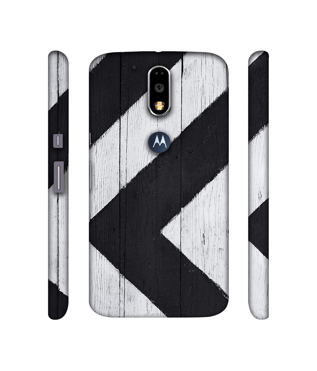 Amazon Brand - Solimo Designer Black Paint Texture on Wood 3D Printed Hard Back Case Mobile Cover for Motorola Moto G4 Plus (with Logo Cut)