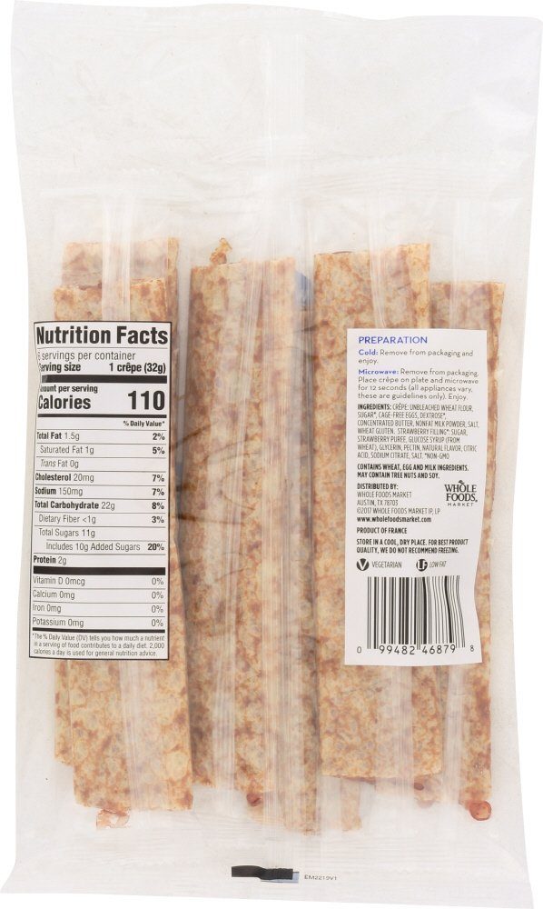 Whole Foods Market, Strawberry Filled Crepes, 6 CT (Frozen)