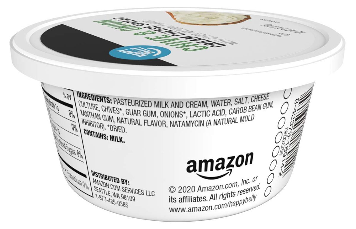 Amazon Brand - Happy Belly Chive & Onion Cream Cheese Spread, 8 Ounce