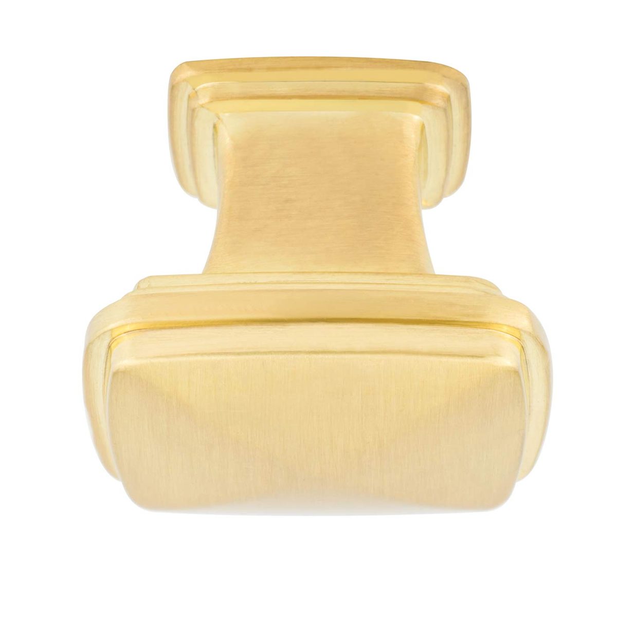 AmazonBasics Traditional Square Cabinet Knob, 1.25" Diameter, Brushed Brass, 25-Pack