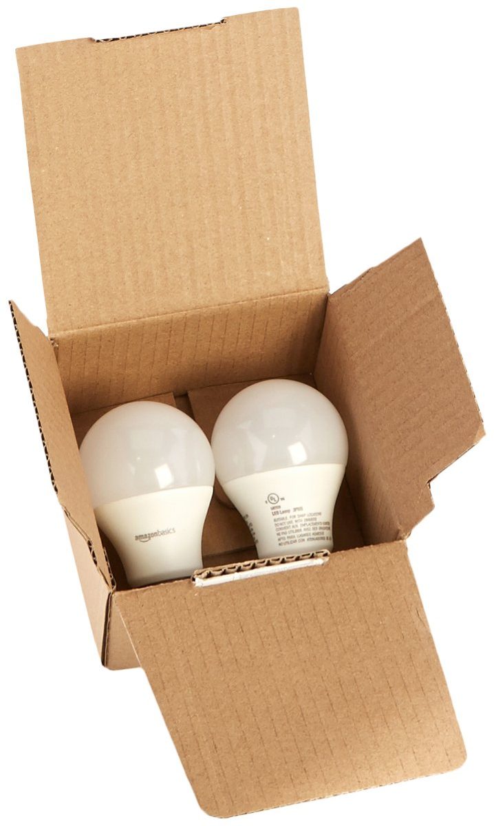 AmazonBasics 40 Watt Equivalent, Soft White, Non-Dimmable, A19 LED Light Bulb - 2 Pack