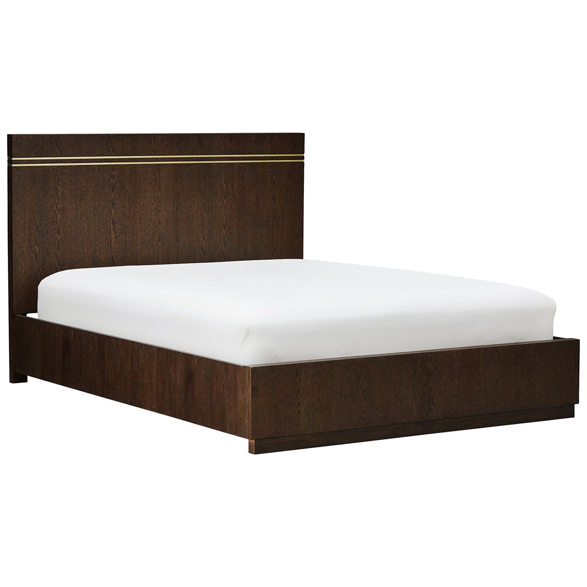 Amazon Brand – Rivet West, Mid-Century, Oak Platform Bed With Inlays, Queen (86"L), Dark Oak Finish