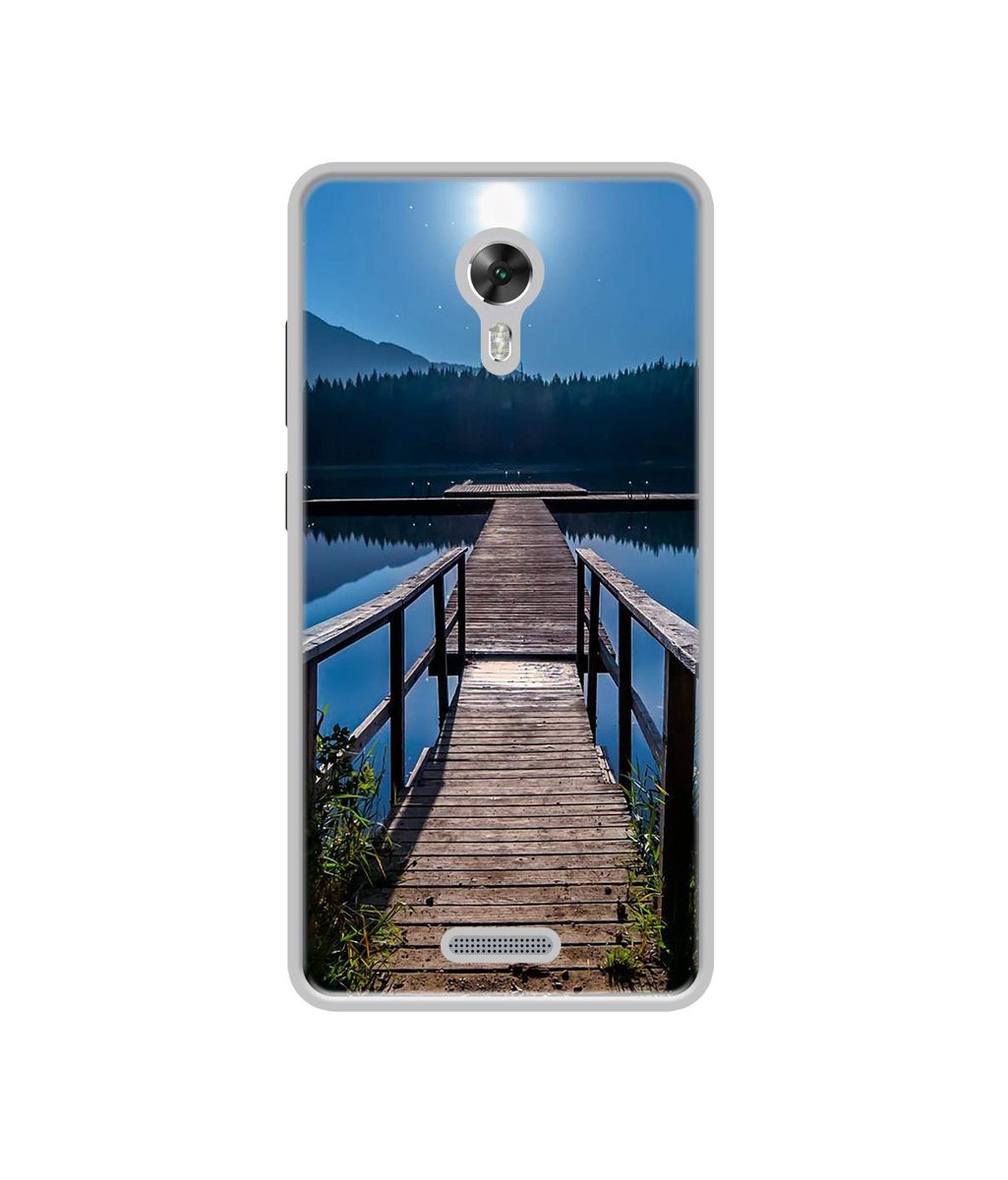 Amazon Brand - Solimo Designer Wooden Beach UV Printed Soft Back Case Mobile Cover for Panasonic Eluga A3 Pro