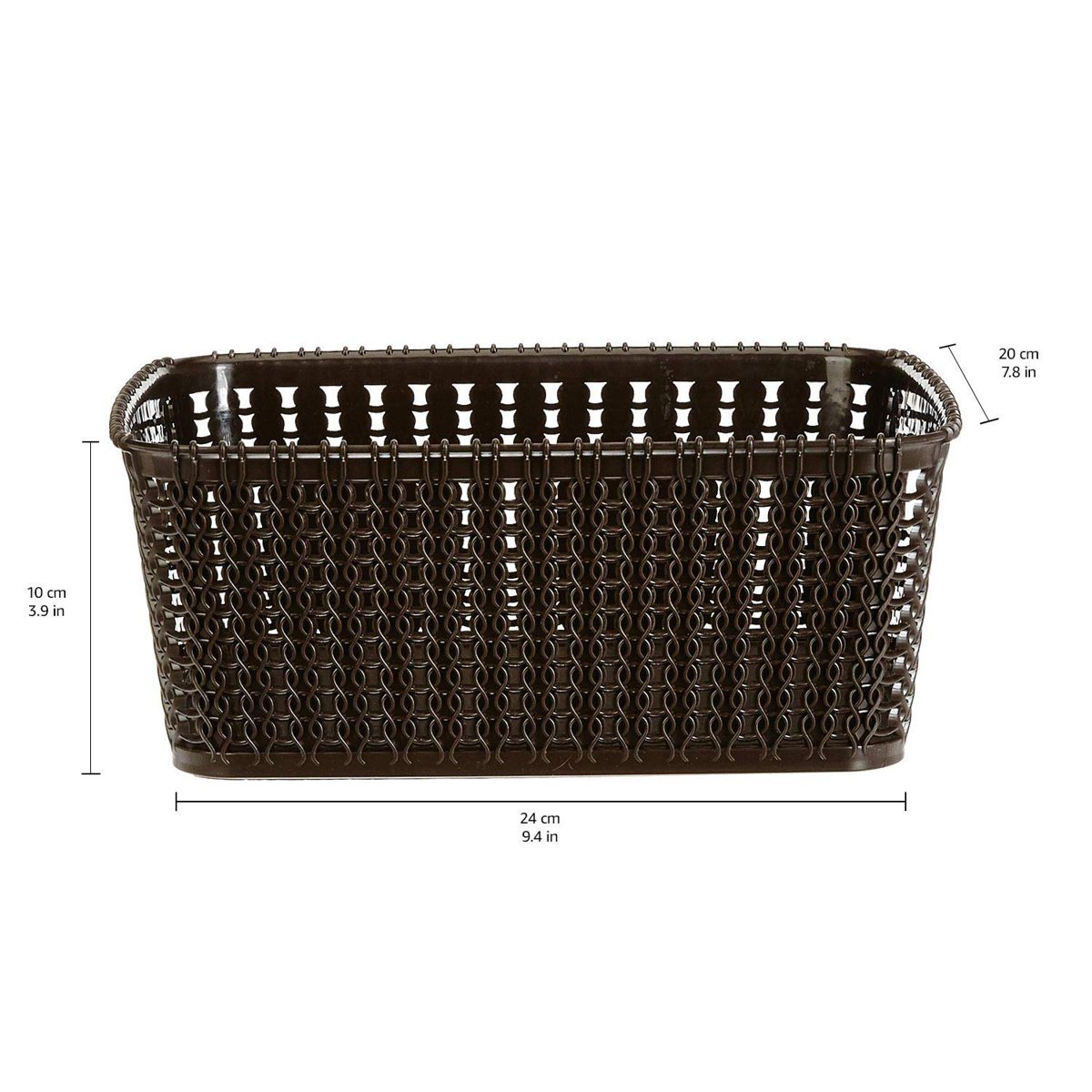 (Renewed) Amazon Brand - Solimo Storage Basket, Set of 2, Medium, Brown