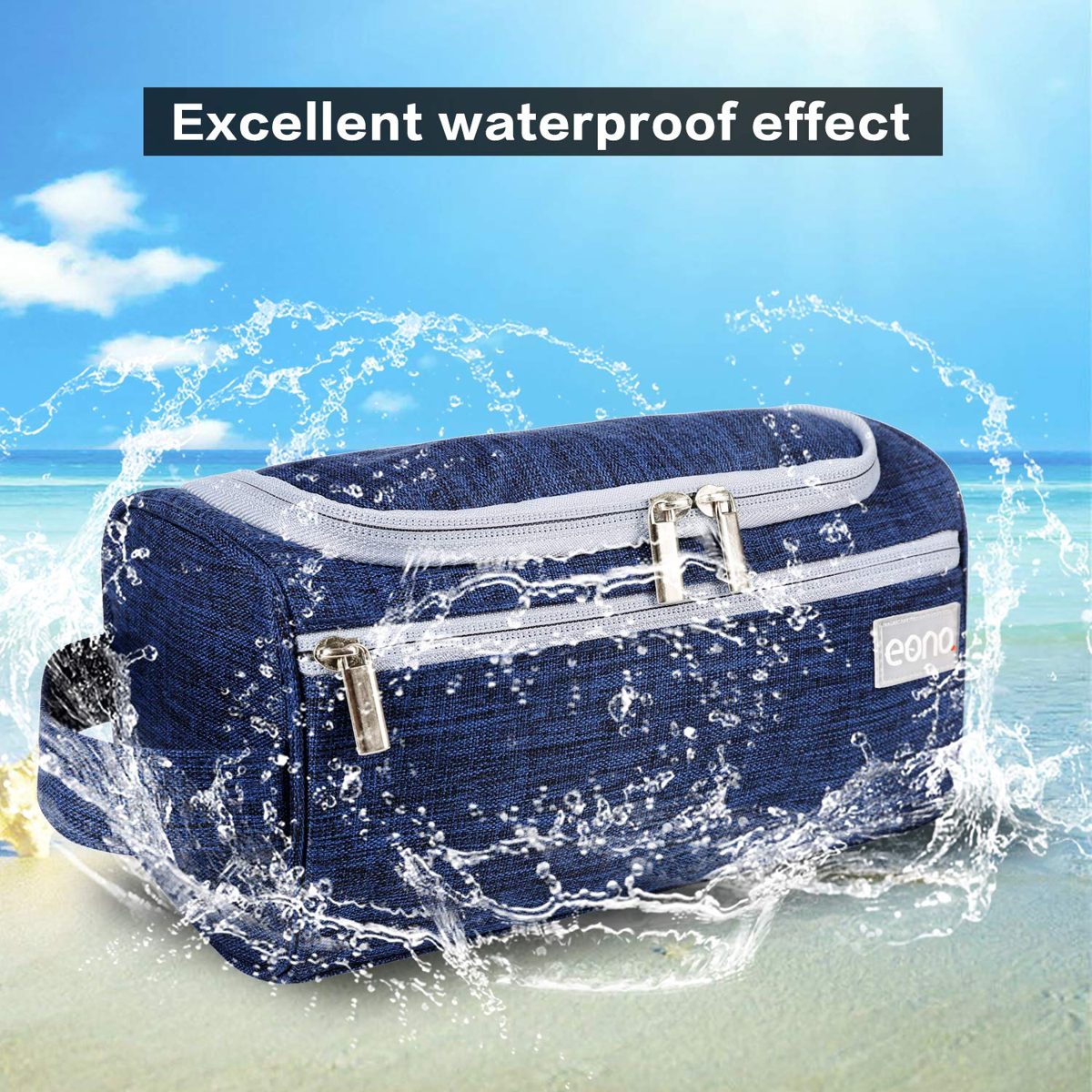 Eono Essentials Hanging Toiletry Bag Wash Bag Shaving Bag Toiletry Bag for Men and Women Blue