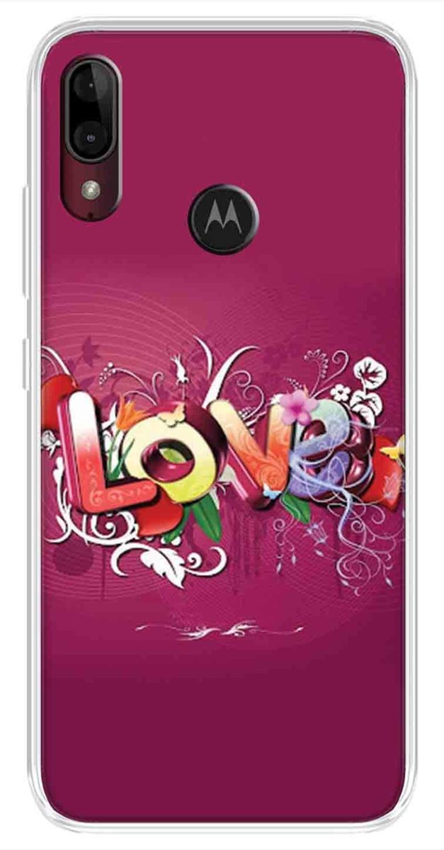 Amazon Brand - Solimo Designer Multicolor Love Printed Soft Back Case Mobile Cover for Motorola Moto E6s / Motorola Moto E6 Plus