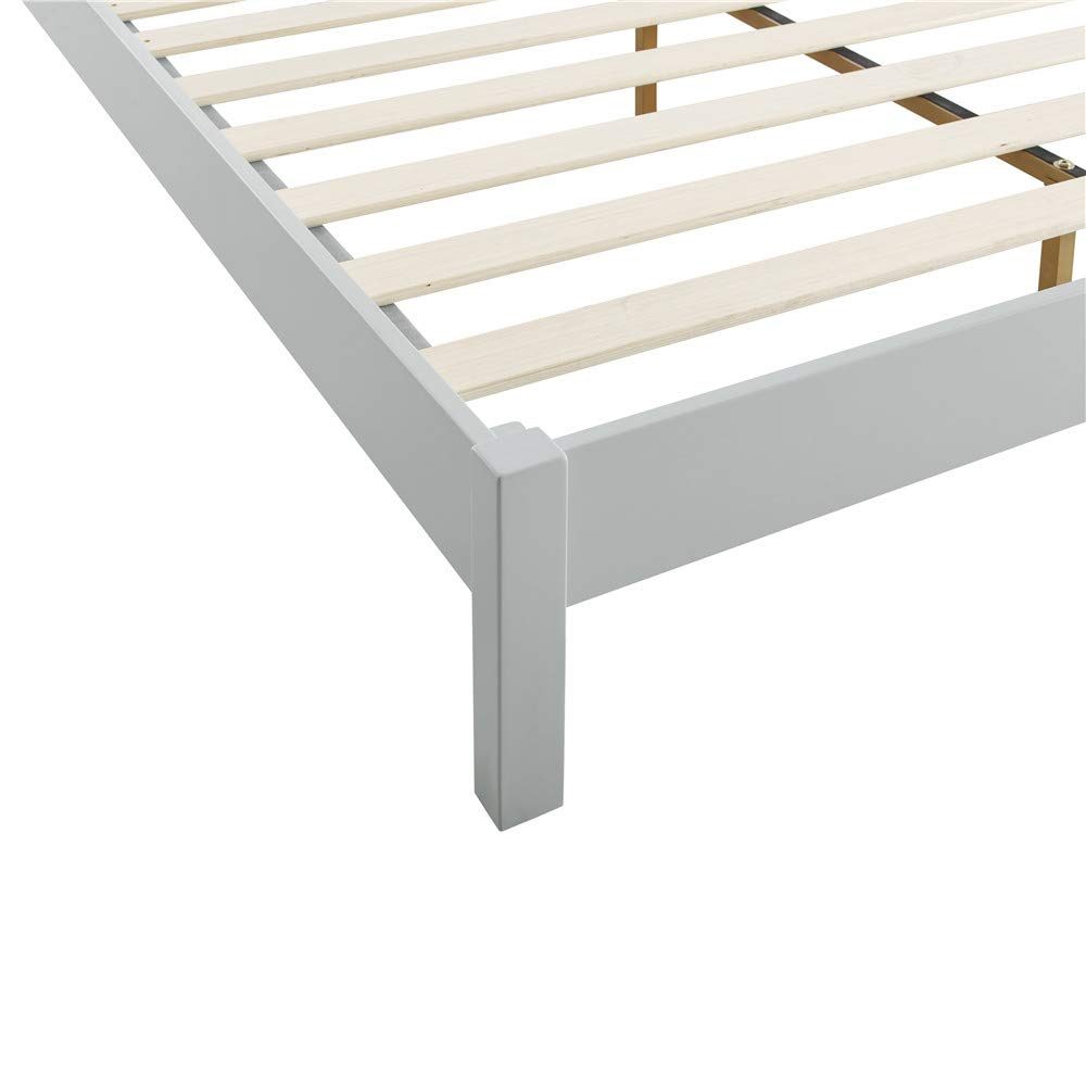 Amazon Brand – Stone & Beam Rustic Solid Pine Bed with Headboard, King, 81.89"W, Gray