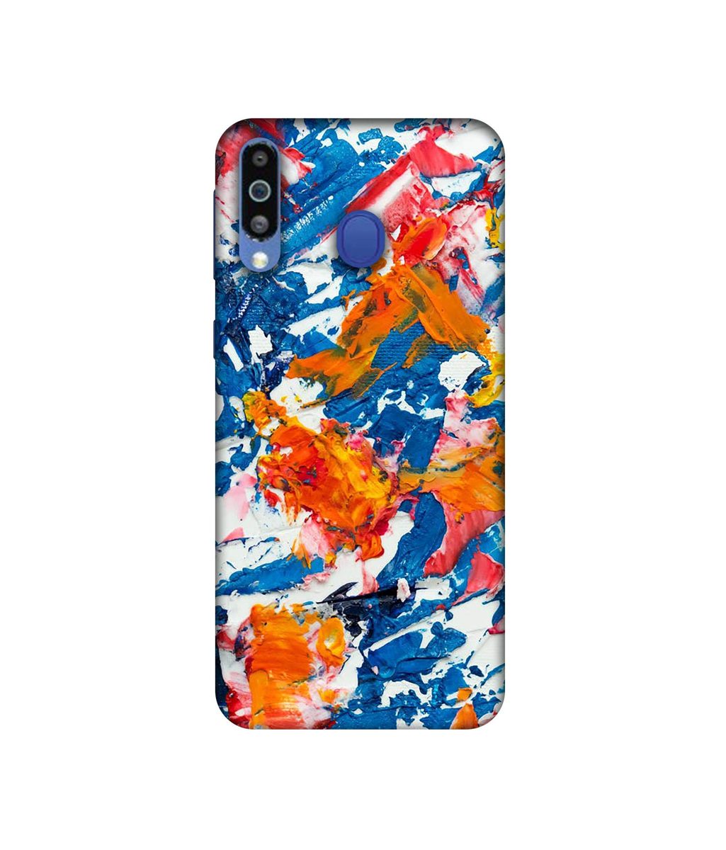 Amazon Brand - Solimo Designer Wax Color Mash On Canvas 3D Printed Hard Back Case Mobile Cover for Samsung Galaxy M21