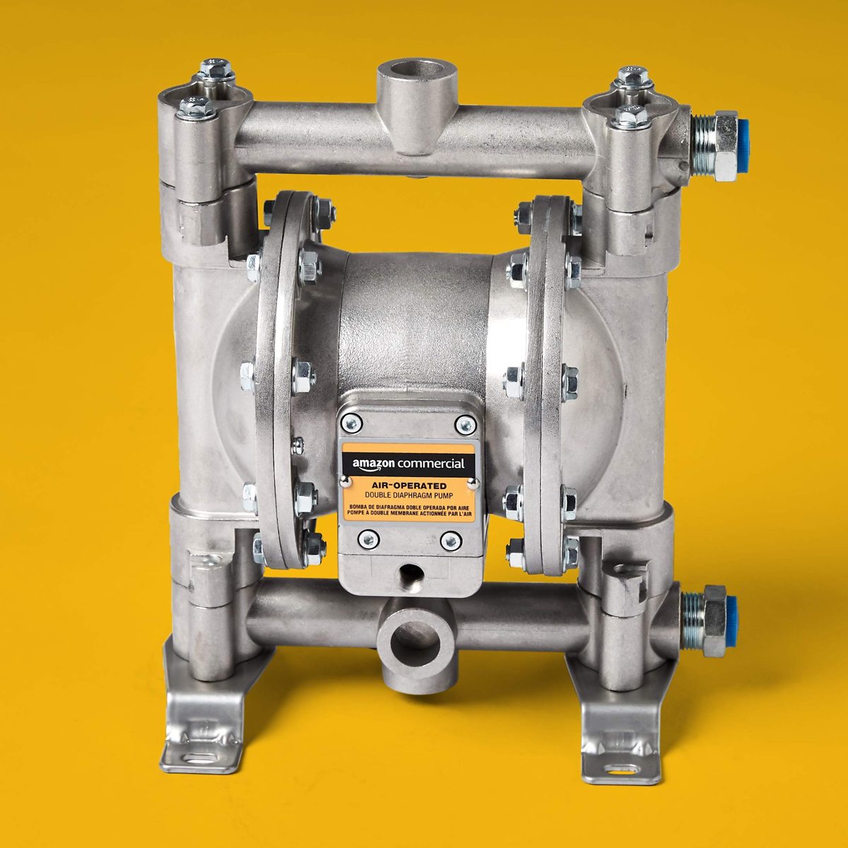 AmazonCommercial Heavy Duty Double Diaphragm Transfer Pump 1/2" Nitrile / NBR / Buna-N - 13GPM / 50LPM Aluminum Air Operated Pneumatic for Diesel, Grease, Kerosene & Oil (Renewed)