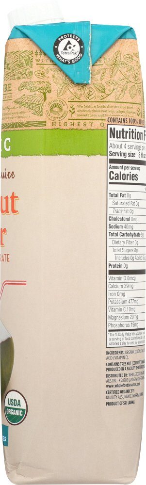 365 Everyday Value, Organic Coconut Water, 33.8 fl oz