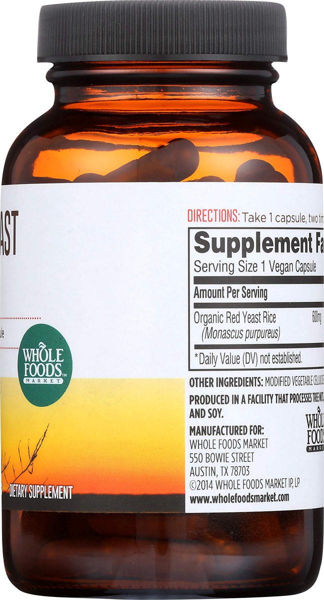 Whole Foods Market, Red Yeast Rice 600mg, 120 CT