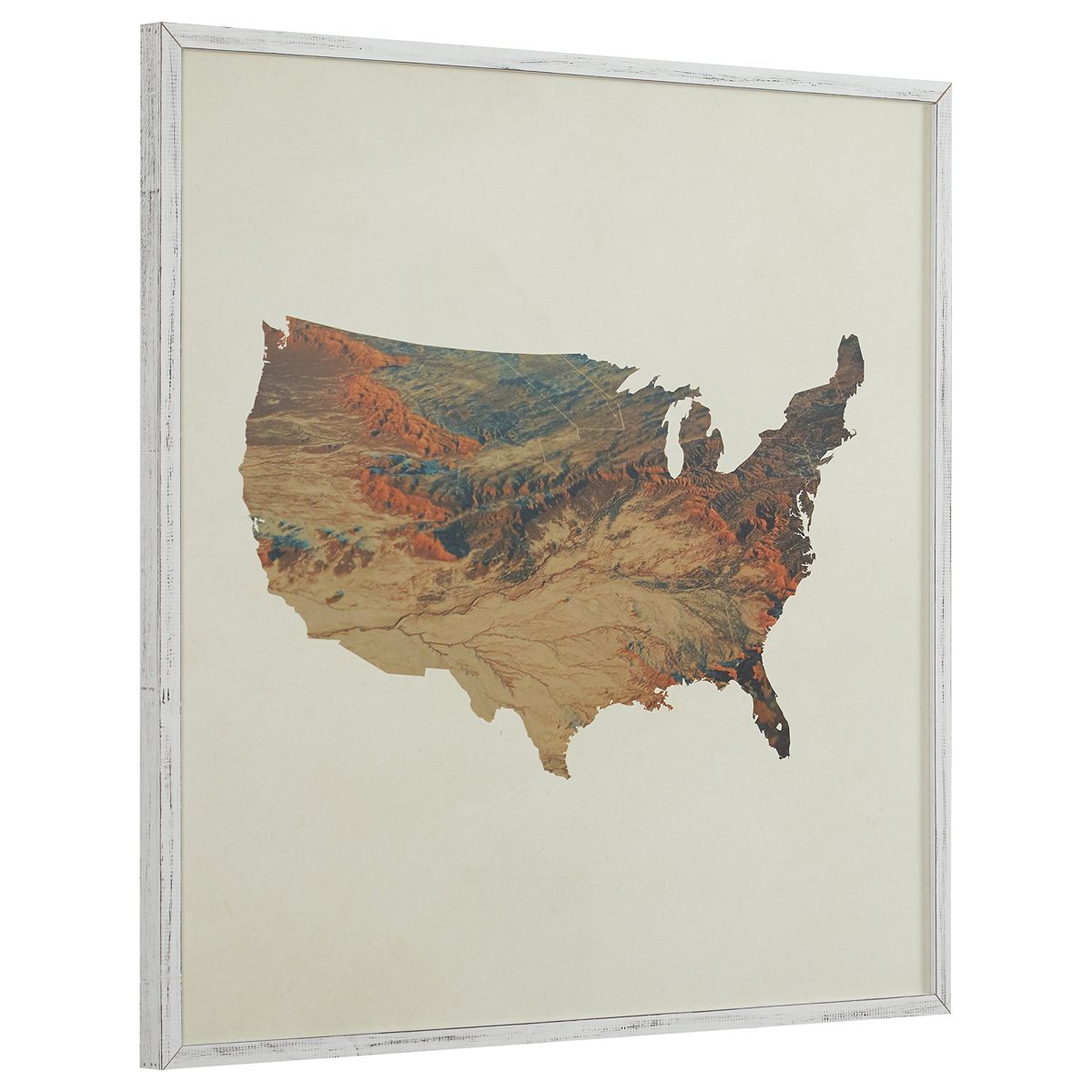 Amazon Brand – Stone & Beam Abstract Topographic Print in White Wood Frame, 30" x 30"
