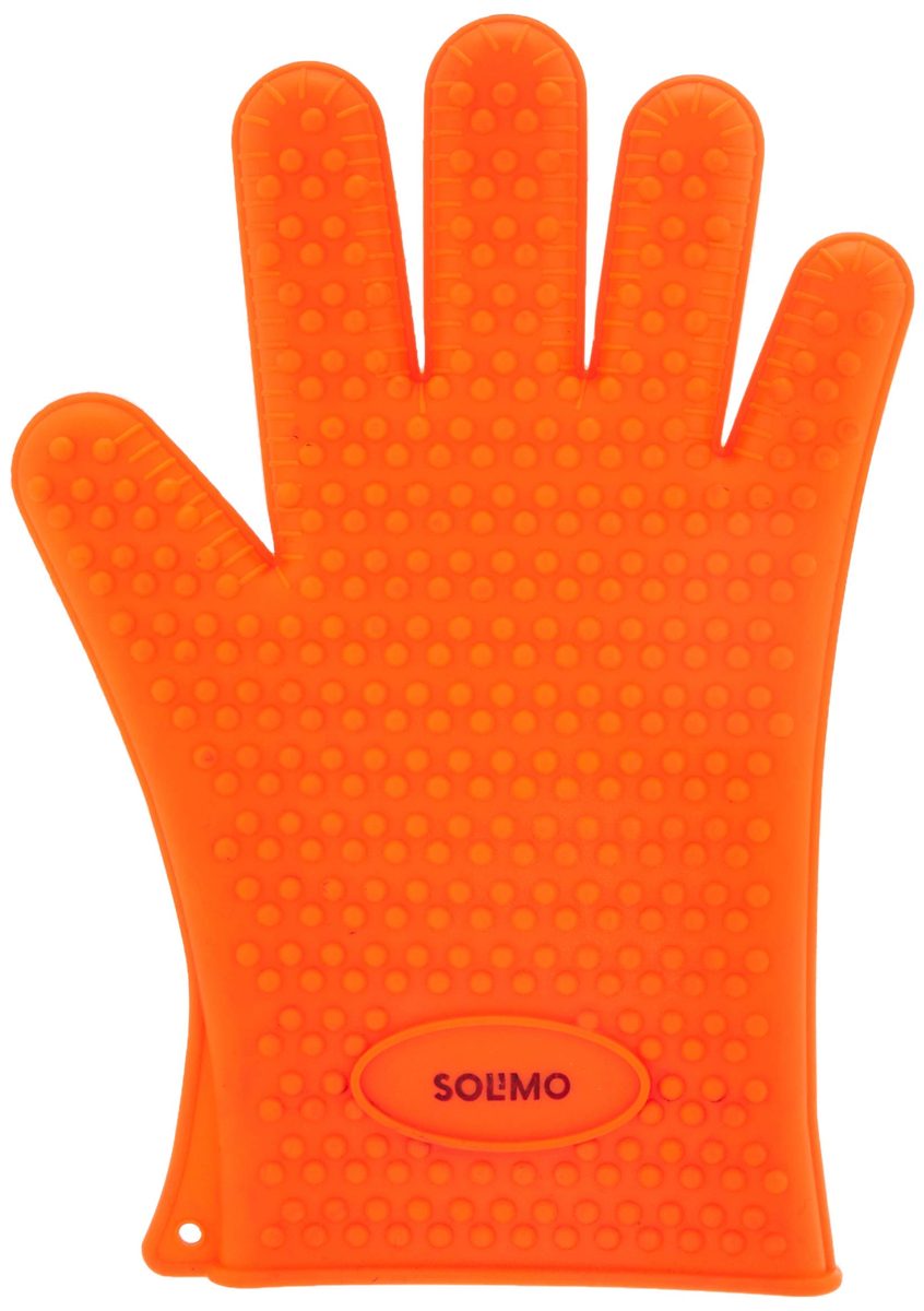 (Renewed) Amazon Brand - Solimo Silicone Baking Glove Set, 2-Pieces, Orange