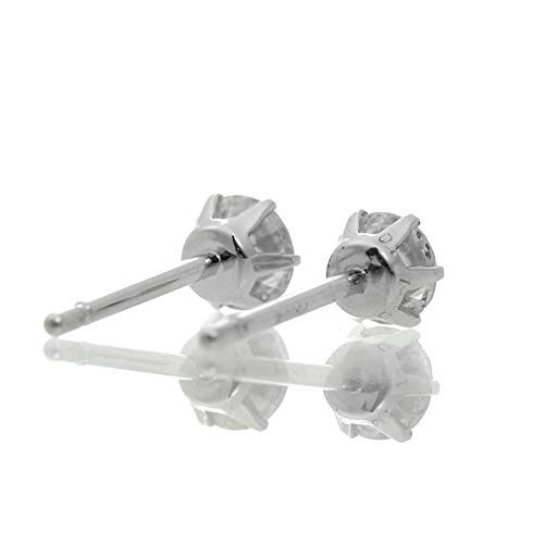 [Amazon Collection] Amazon Collection (AMBZO) Pt900 Stud Earrings 0.3ct 0.15 x 0.15 ct 6 Prong (J.I1.VG Equivalent) ES0618PT-03