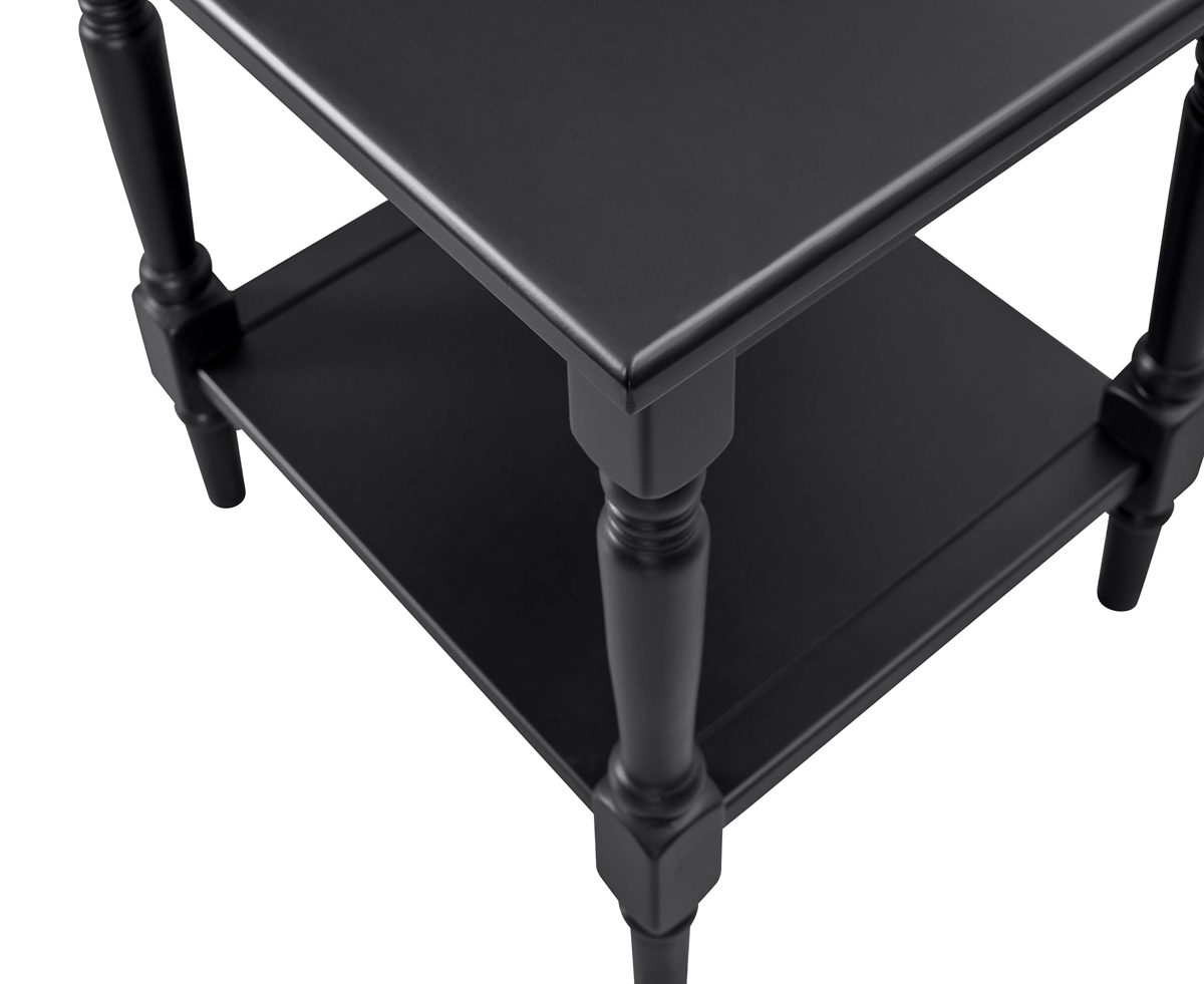 Amazon Brand – Ravenna Home Angela Modern Turned Leg Side End Table, 20"W, Black
