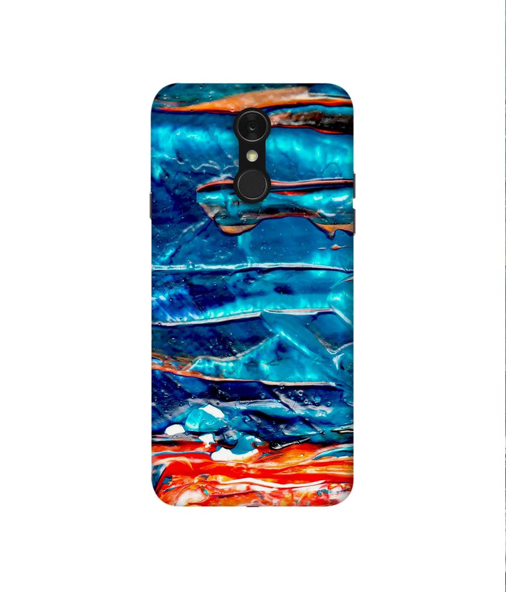 Amazon Brand - Solimo Designer Blue Oil Color 3D Printed Hard Back Case Mobile Cover for LG Q7