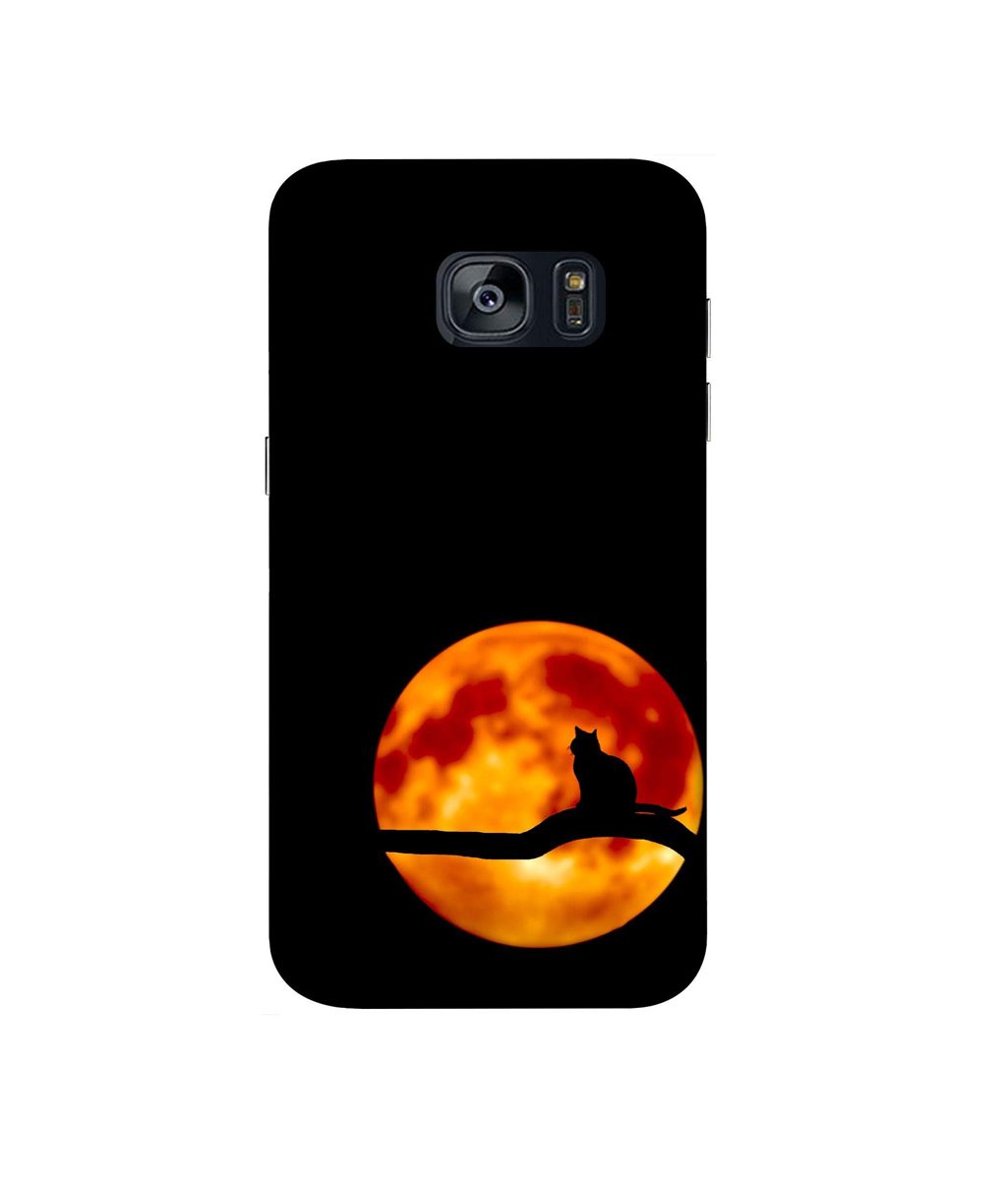 Amazon Brand - Solimo Designer Dark Black Cat 3D Printed Hard Back Case Mobile Cover for Samsung Galaxy S7 Edge