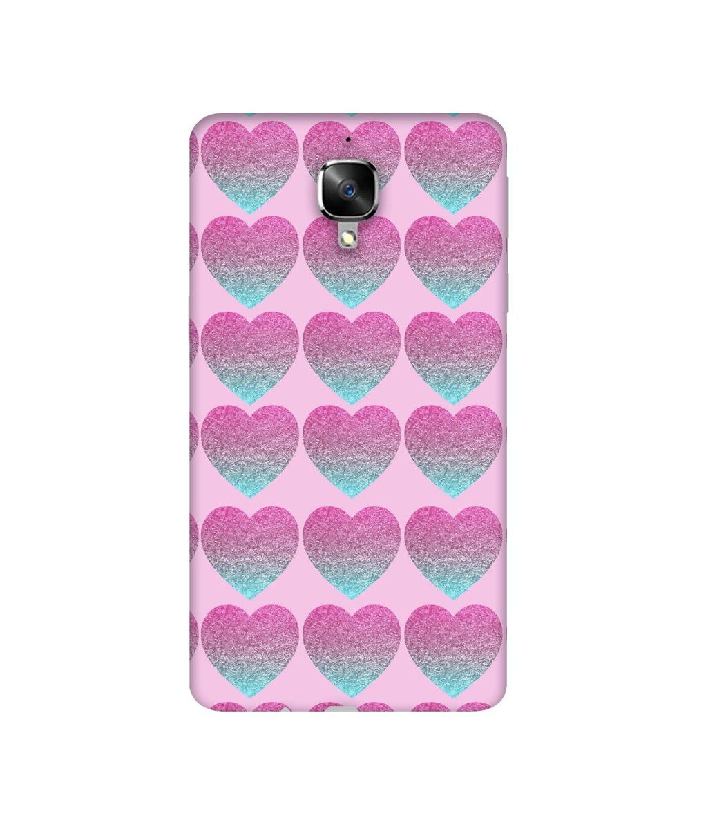 Amazon Brand - Solimo Designer Sparkle Heart Texture 3D Printed Hard Back Case Mobile Cover for OnePlus 3 / OnePlus 3T