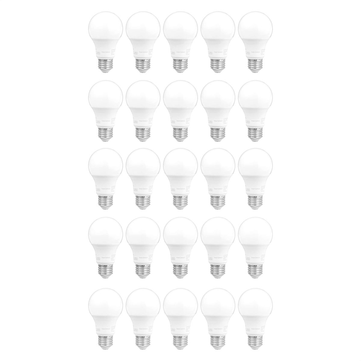 AmazonCommercial 40 Watt Equivalent, 25000 Hours, Dimmable, 450 Lumens, Energy Star and CEC (California) Compliant, A19 LED Light Bulb - Pack of 25, Daylight