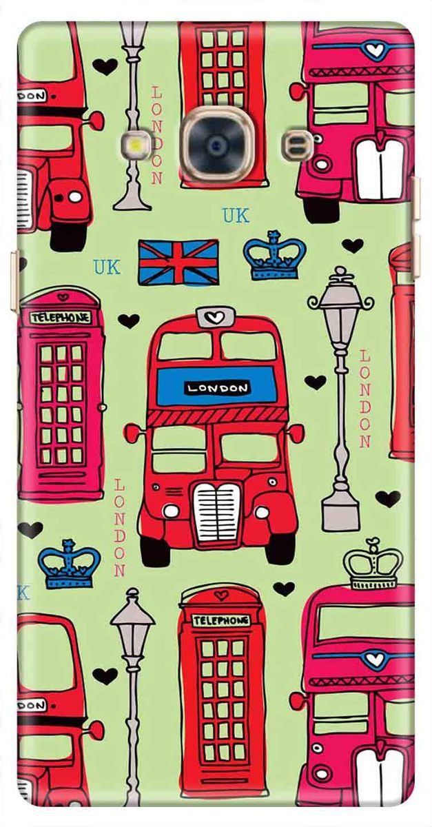 Amazon Brand - Solimo Designer Bus Green Pattern 3D Printed Hard Back Case Mobile Cover for Samsung Galaxy J3 Pro