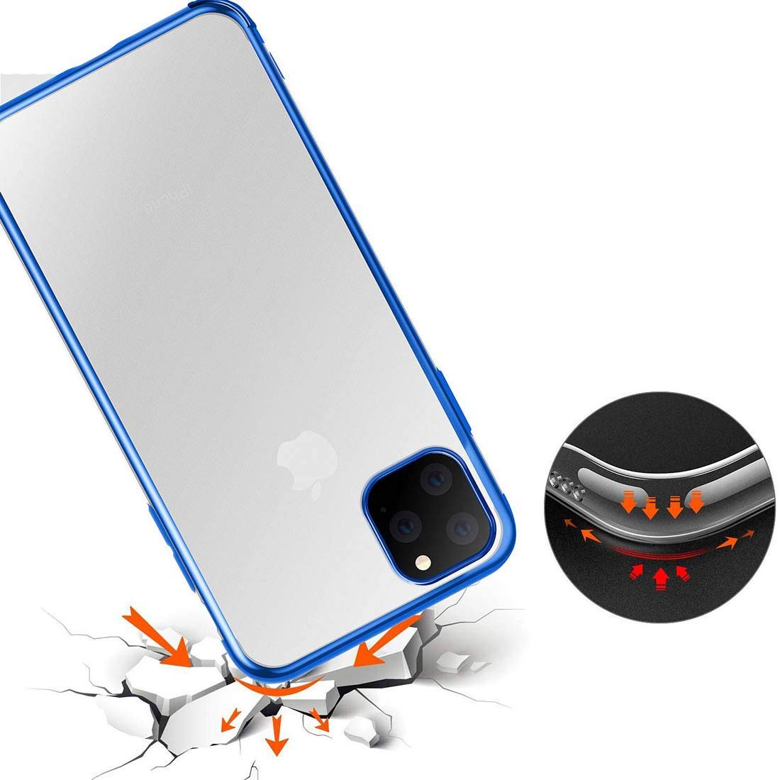 Amazon Brand - Solimo Electroplated Mobile Cover (Soft & Flexible Back case), for Apple iPhone 11 Pro (Electric Blue)