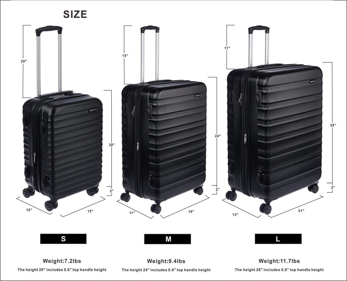 (Renewed) AmazonBasics 68 cm Black Hardsided Check-in Trolley