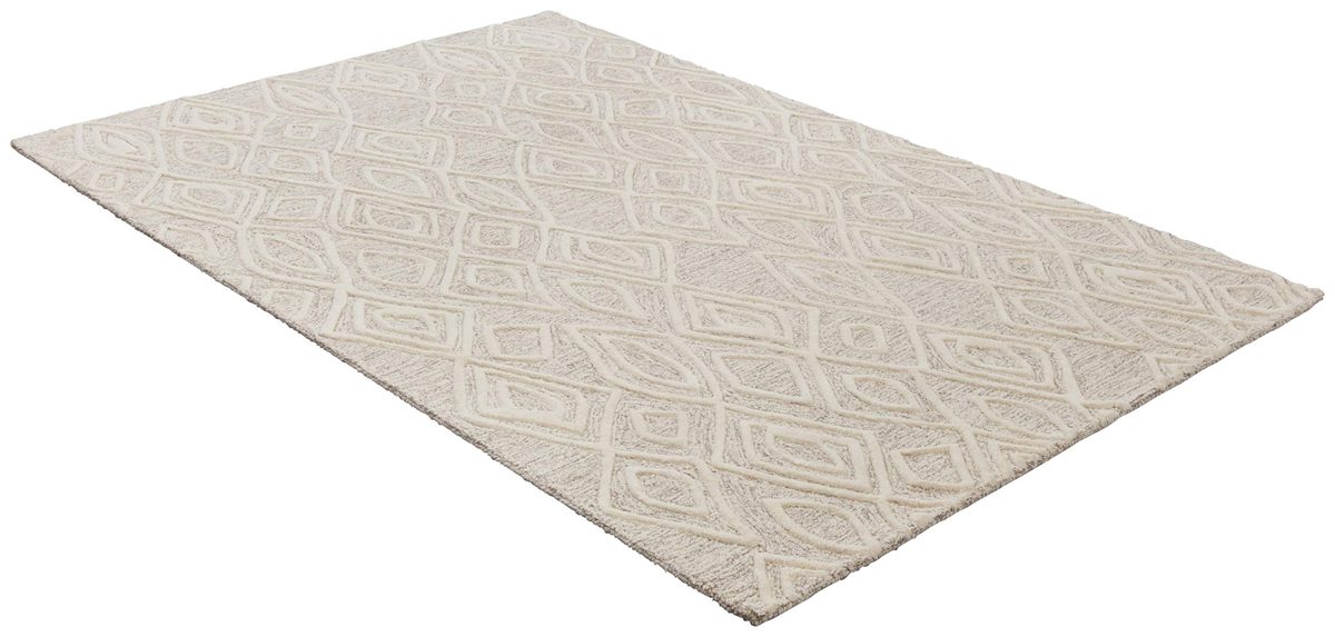Rivet Wool Rug, 8' x 10', Gray, White