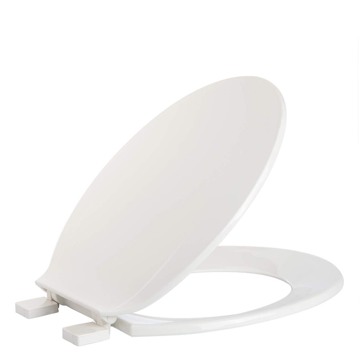 AmazonBasics AB-T100-E-W Economy Toilet Seat, Elongated, White, 1-Pack