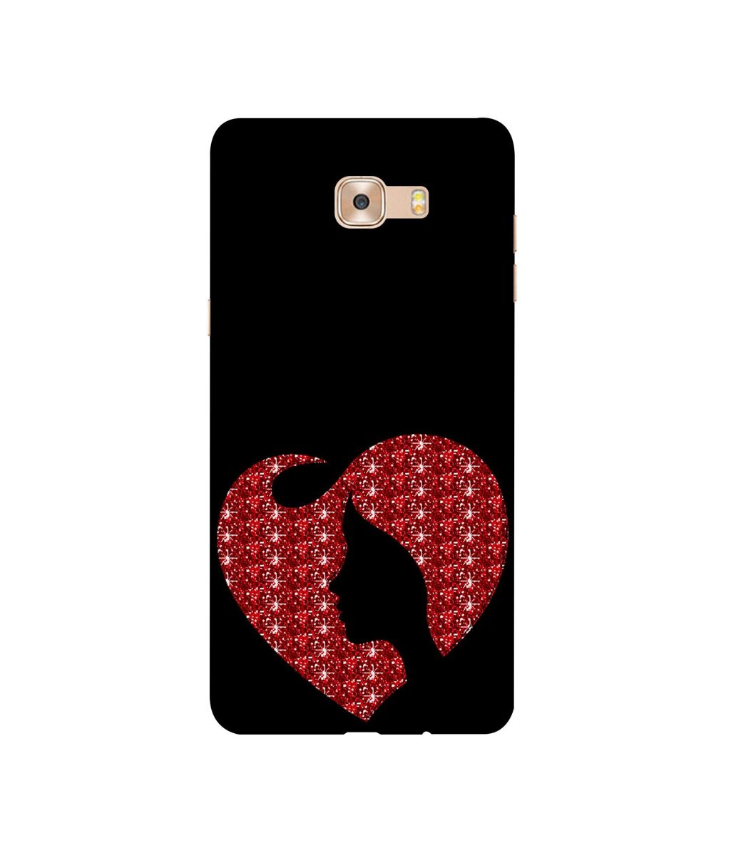 Amazon Brand - Solimo Designer Heart Shape Lady with Glitter 3D Printed Hard Back Case Mobile Cover for Samsung Galaxy C9 Pro