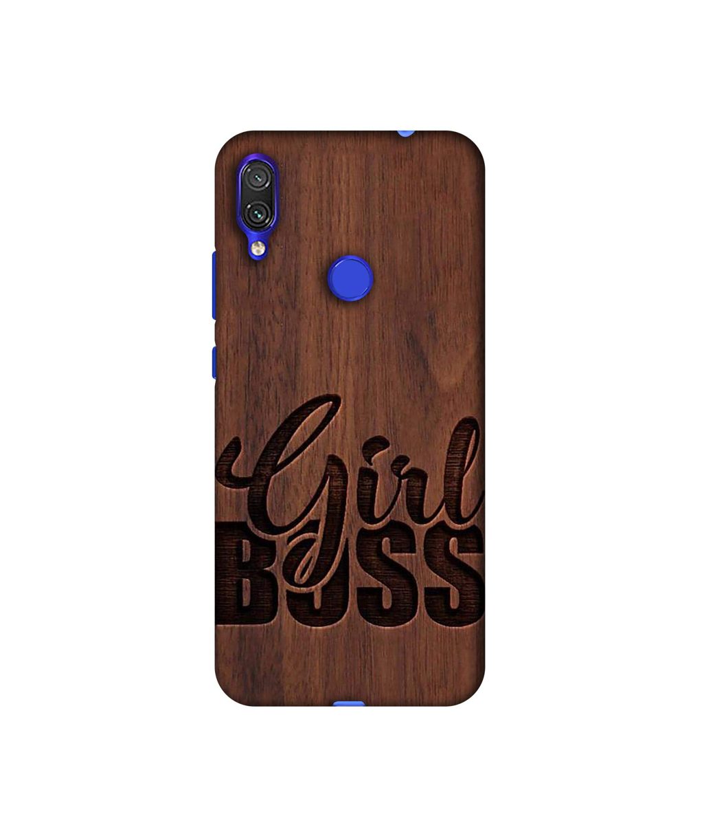 Amazon Brand - Solimo Designer Girl Boss On Wood 3D Printed Hard Back Case Mobile Cover for Xiaomi Redmi Note 7 Pro