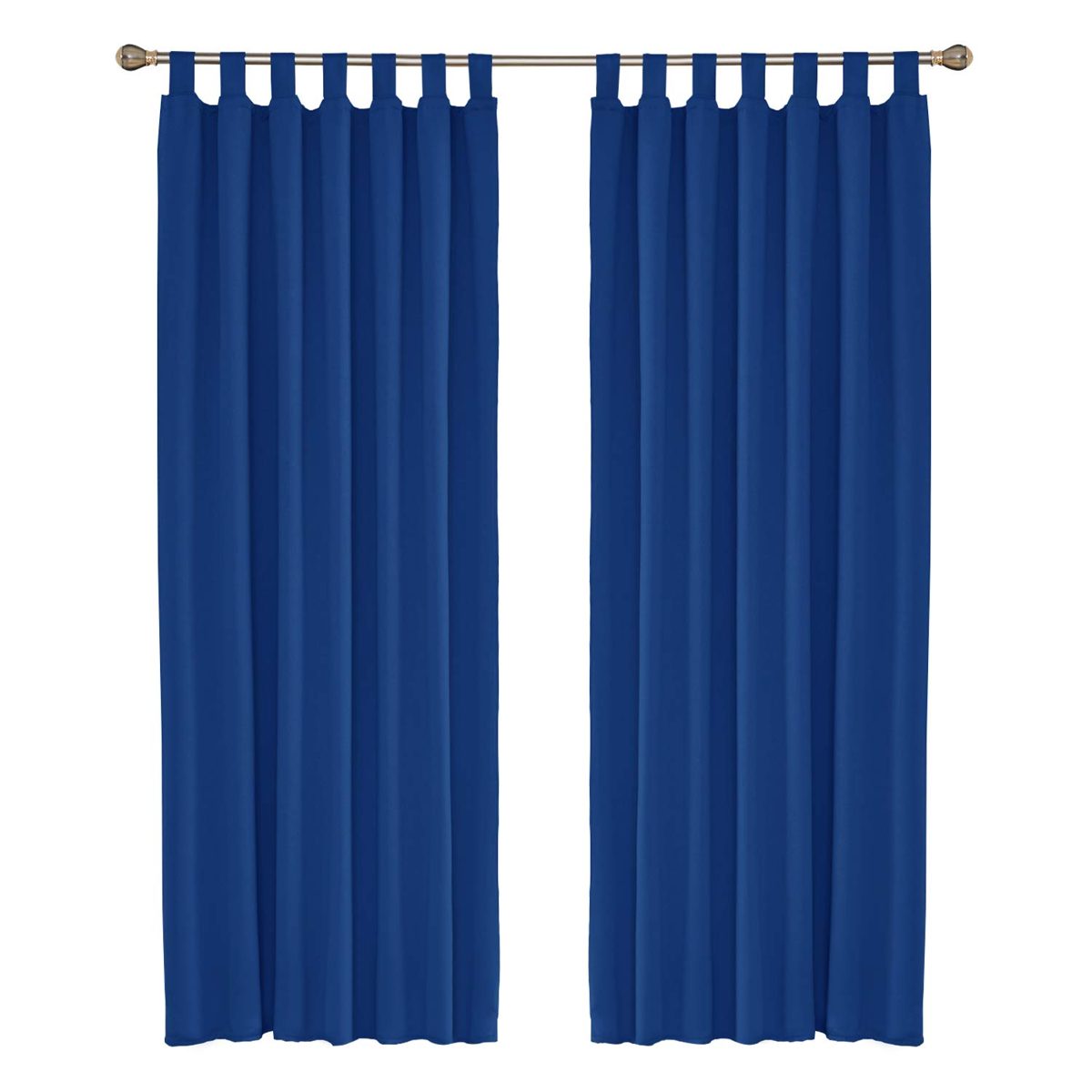 UMI by Amazon Curtains Thermal Insulated Tab Top Blackout Curtains for Bedroom 55 x 96 Inch Royal Blue Two Panels