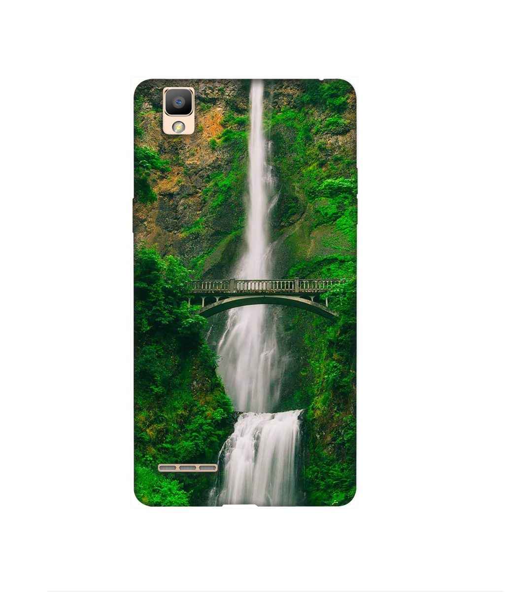 Amazon Brand - Solimo Designer Waterfall 3D Printed Hard Back Case Mobile Cover for Oppo F1