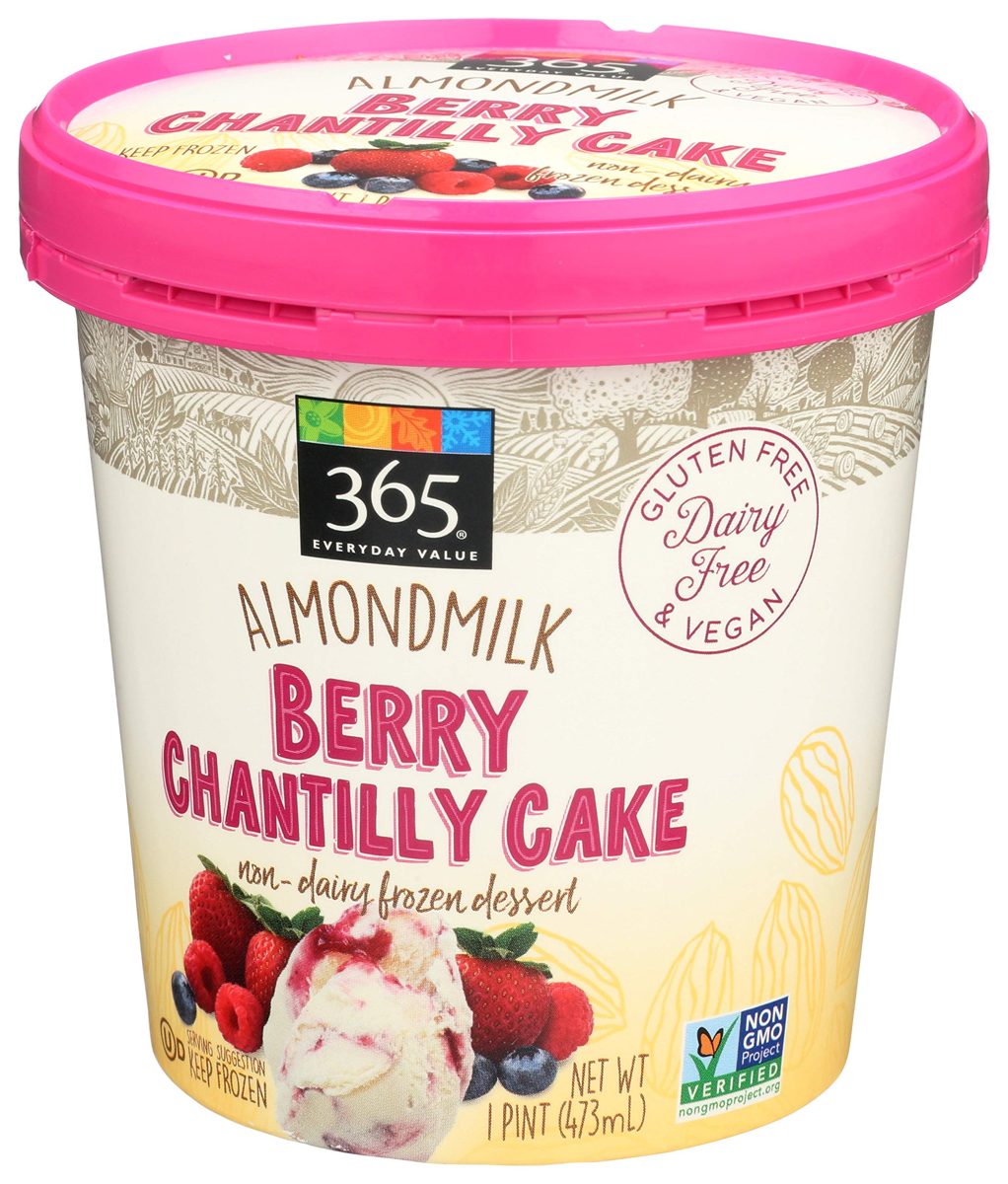 365 Everyday Value, Almondmilk Berry Chantilly Cake Non-Dairy Dessert, 1 pint, (Frozen)