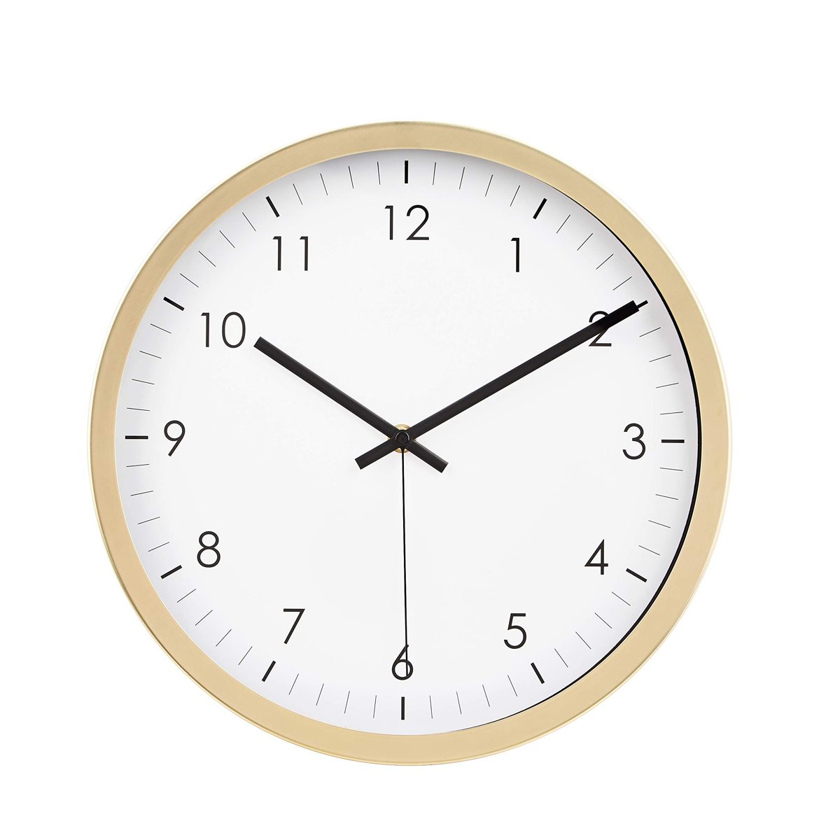 AmazonBasics 12" Traditional Wall Clock, Brass