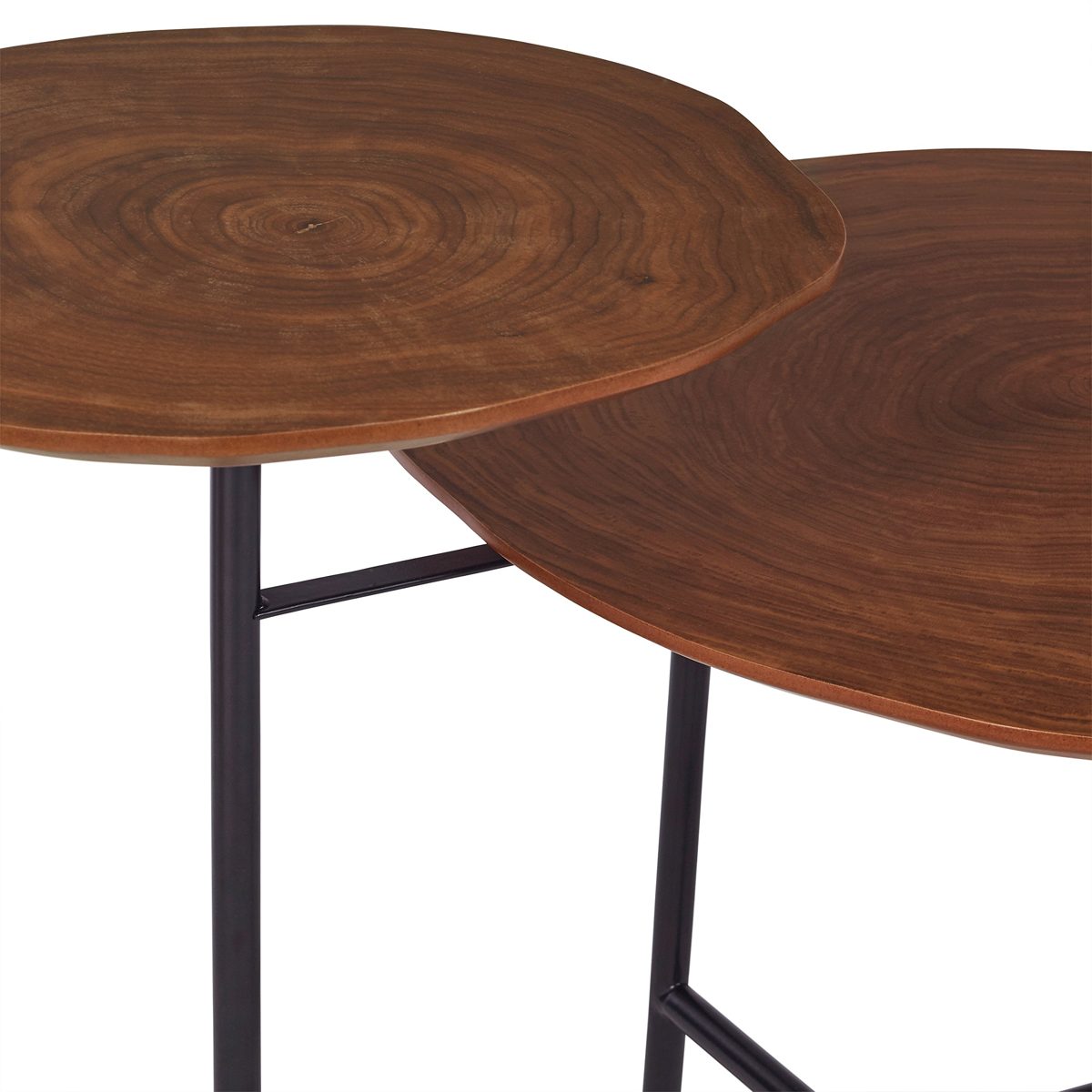 Amazon Brand – Rivet Mid-Century Modern Wood and Metal 2-Tiered Side End Accent Table, 20"W, Walnut