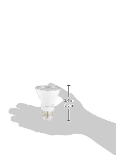 AmazonBasics 50W Equivalent, 3000K White, Dimmable, 10,000 Hour Lifetime, PAR20 LED Light Bulb | 2-Pack