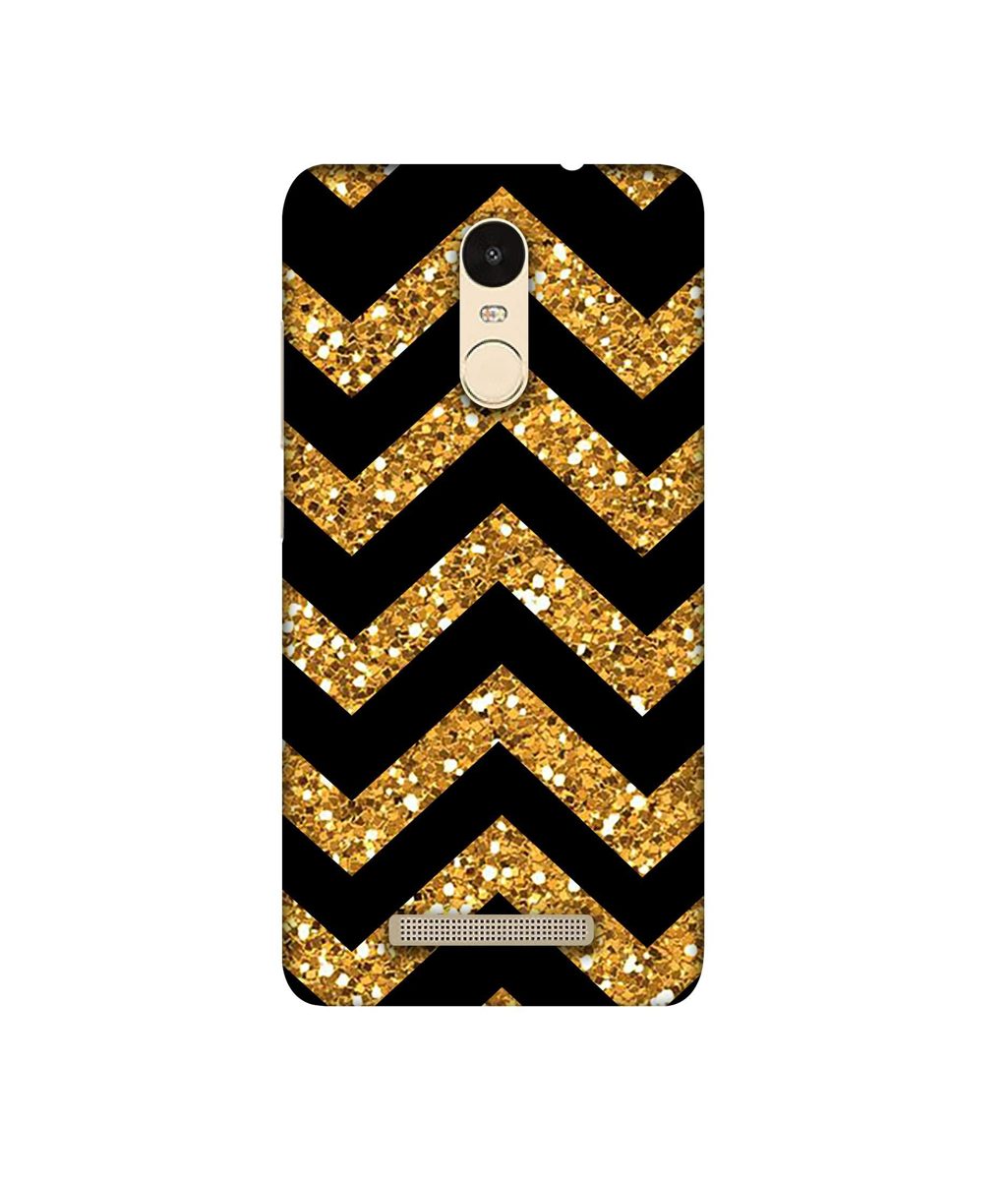 Amazon Brand - Solimo Designer Golden Zik Zak Pattern 3D Printed Hard Back Case Mobile Cover for Xiaomi Redmi Note 3