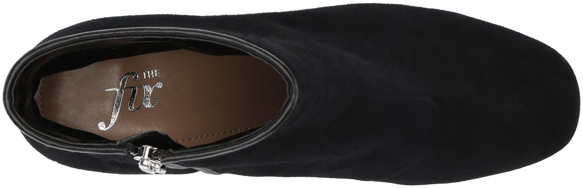 Amazon Brand - The Fix Women's Daniella Block-Heel Ankle Bootie Boot, Black Suede, 6.5 B US