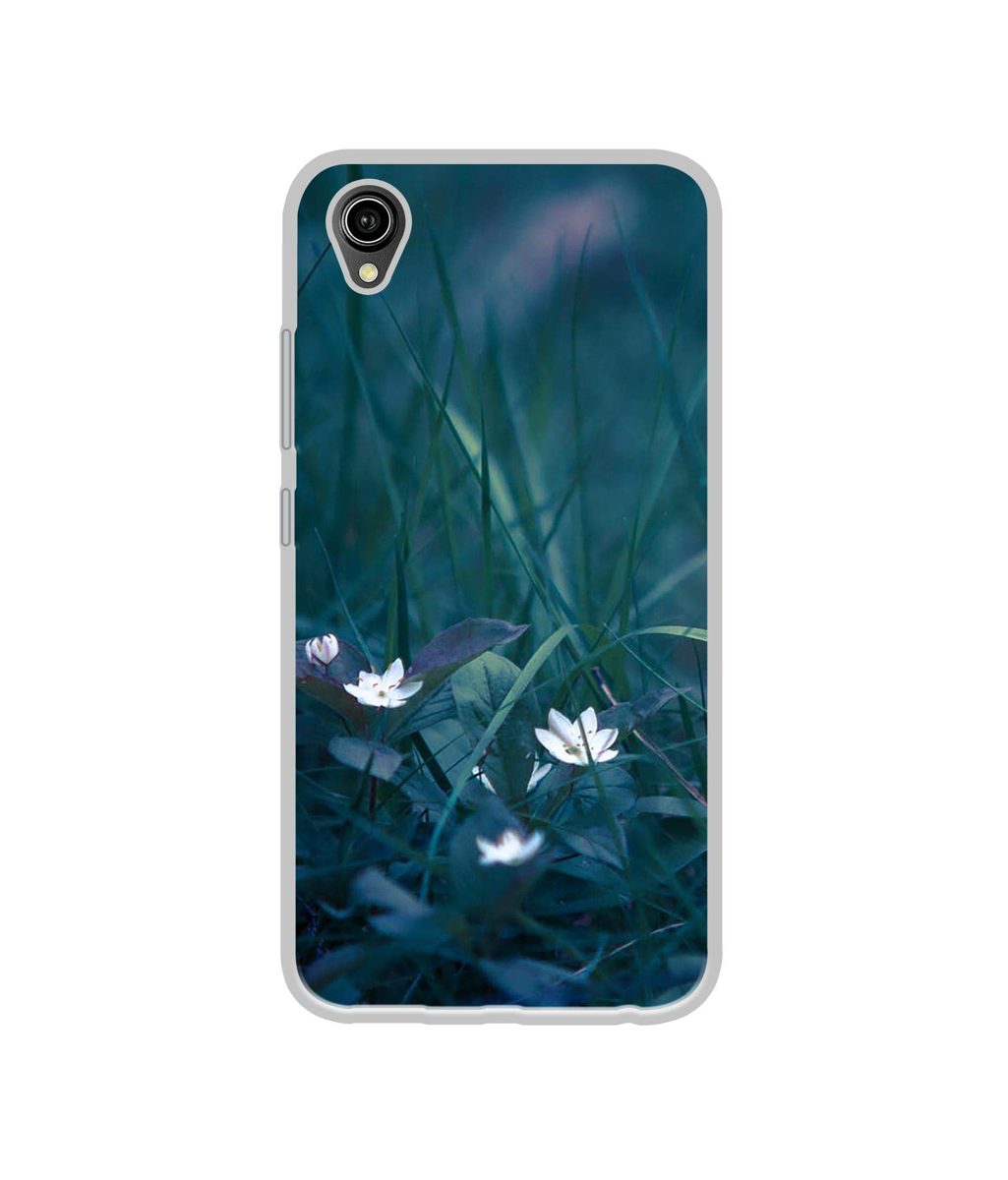 Amazon Brand - Solimo Designer White Flower UV Printed Soft Back Case Mobile Cover for Vivo Y90