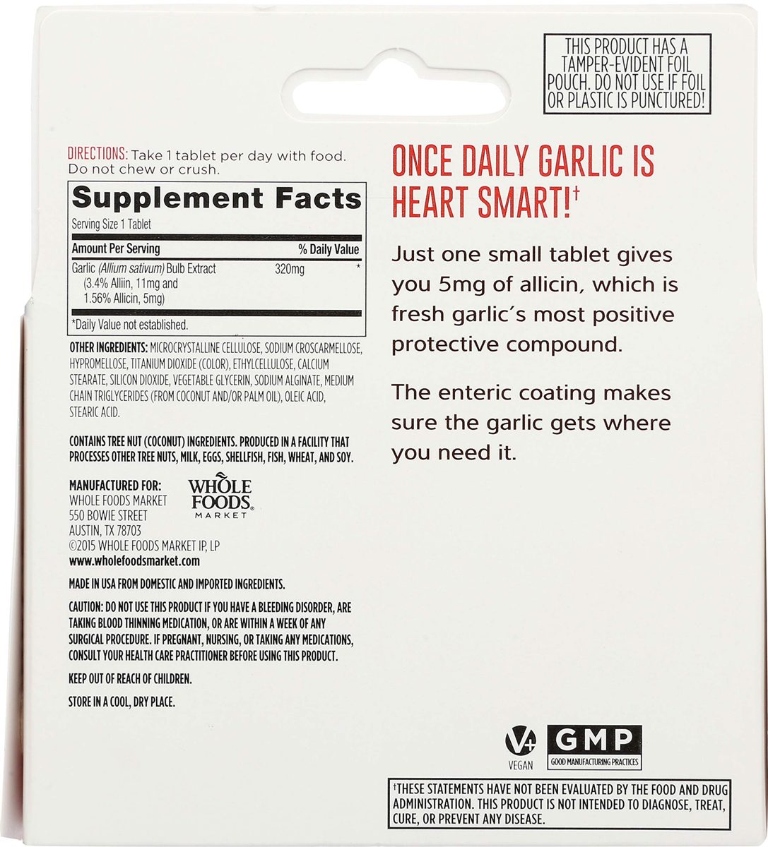 Whole Foods Market, Once Daily Garlic, 100 Count