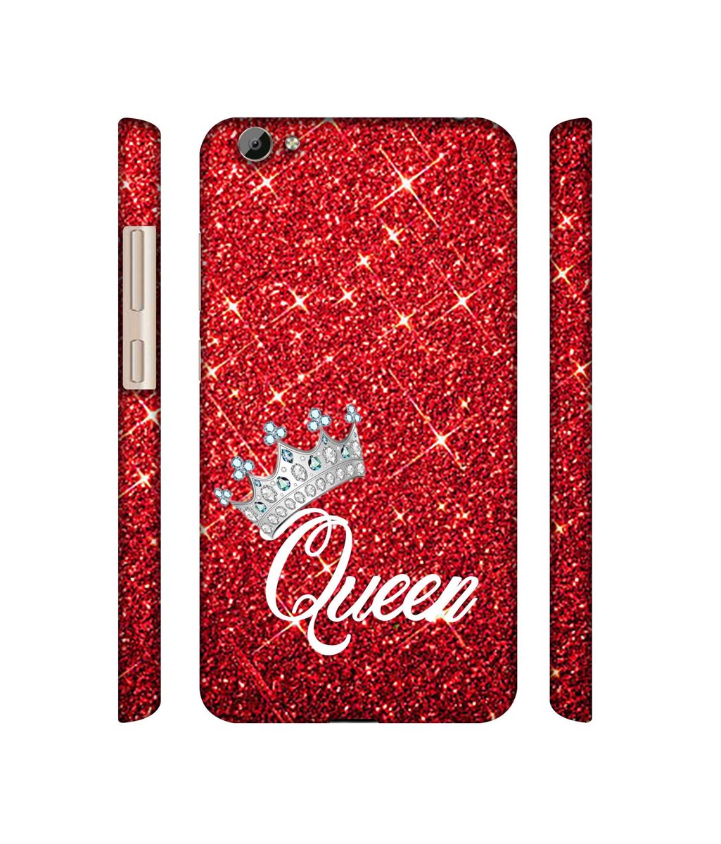 Amazon Brand - Solimo Designer Queen On Red Glitter 3D Printed Hard Back Case Mobile Cover for Vivo Y66