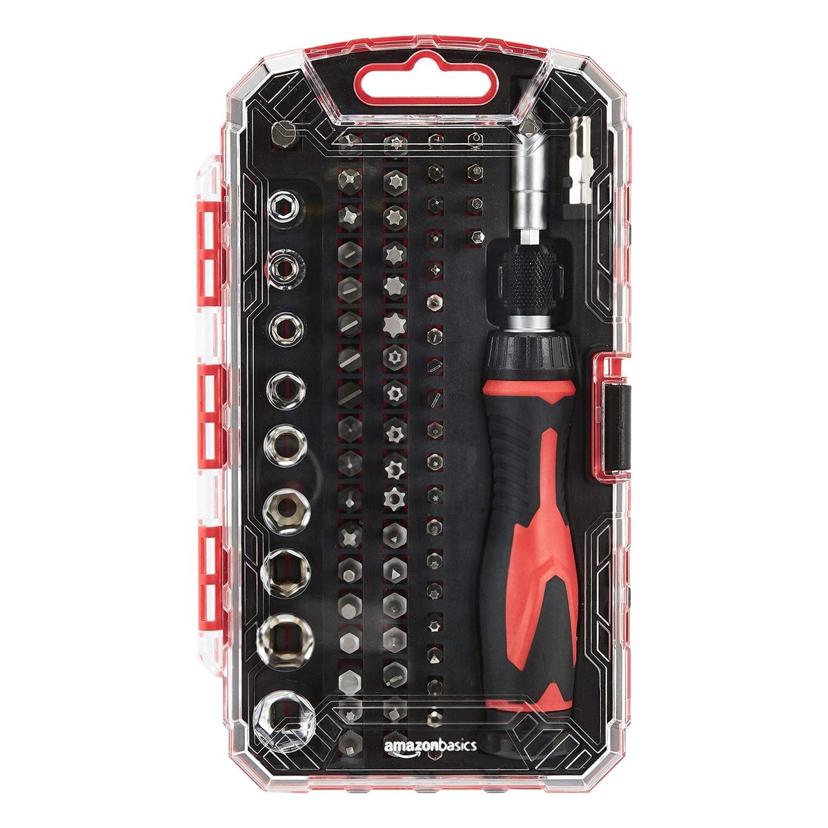 AmazonBasics 73-Piece Magnetic Ratchet Wrench and Screwdriver Set (Renewed)