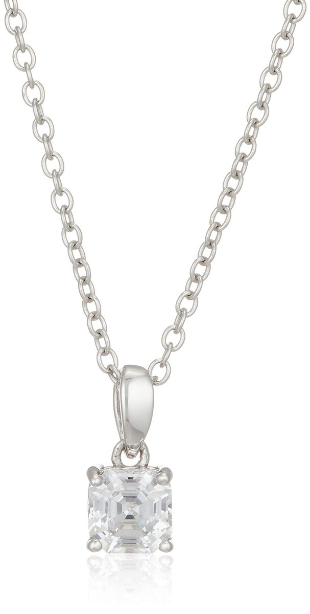 [Find] Amazon Collection Rhodium Plated Sterling Silver Clear As (Chassis xeku Tar Cut kyu-bikkuzirukoniasoritexiazyueri-setto (Pendant, Ring And Earrings) – Size 14 Pendant jes04923 _ 110cl07jd00