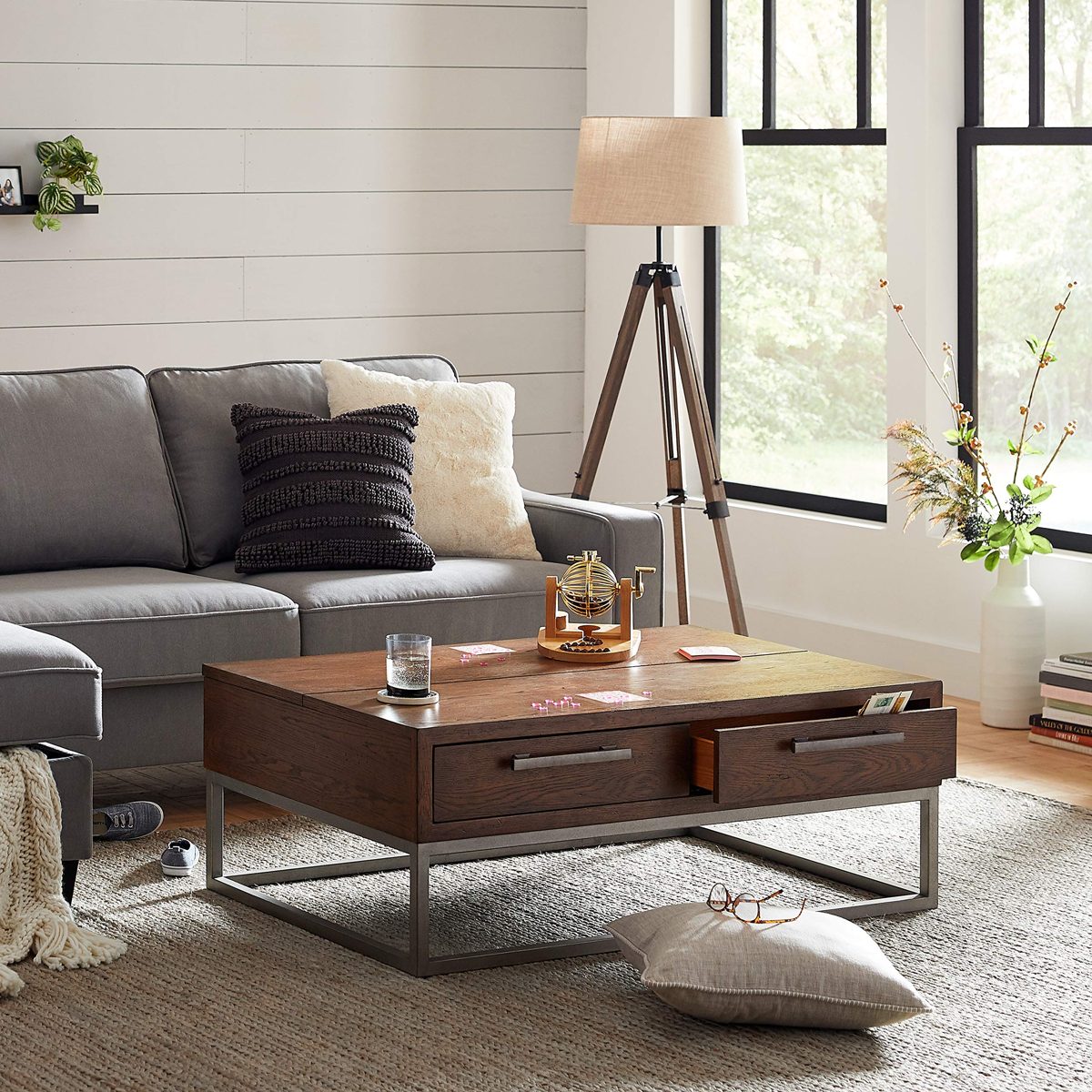 Amazon Brand – Stone & Beam Glenwood Storage Coffee Table, 46"W, Oak