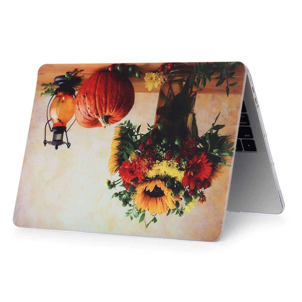 Eono MacBook Pro 13 Case 2016-2019 Release A2159 A1989 A1706 A1708, Plastic Hard Shell, Keyboard Cover, Screen Protector Compatible with Macbook Pro 13 with/without Touch Bar, Pumpkin Flower