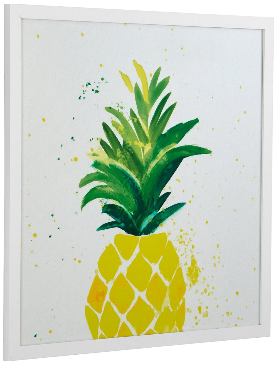 Amazon Brand – Rivet Pineapple Speck Print in White Wood Frame, 20" x 20"
