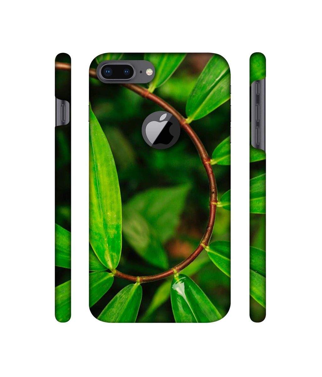 Amazon Brand - Solimo Designer Leaf Photography 3D Printed Hard Back Case Mobile Cover for Apple iPhone 8 Plus (with Logo Cut)