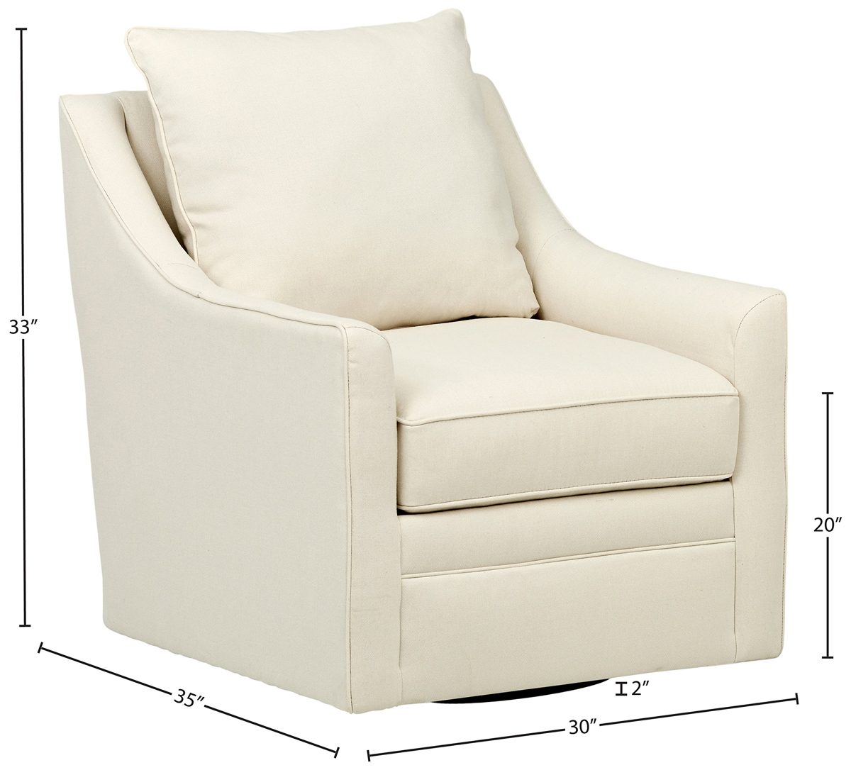 Amazon Brand – Stone & Beam Larkin Living Room Accent Swivel Chair, 30"W, Beige