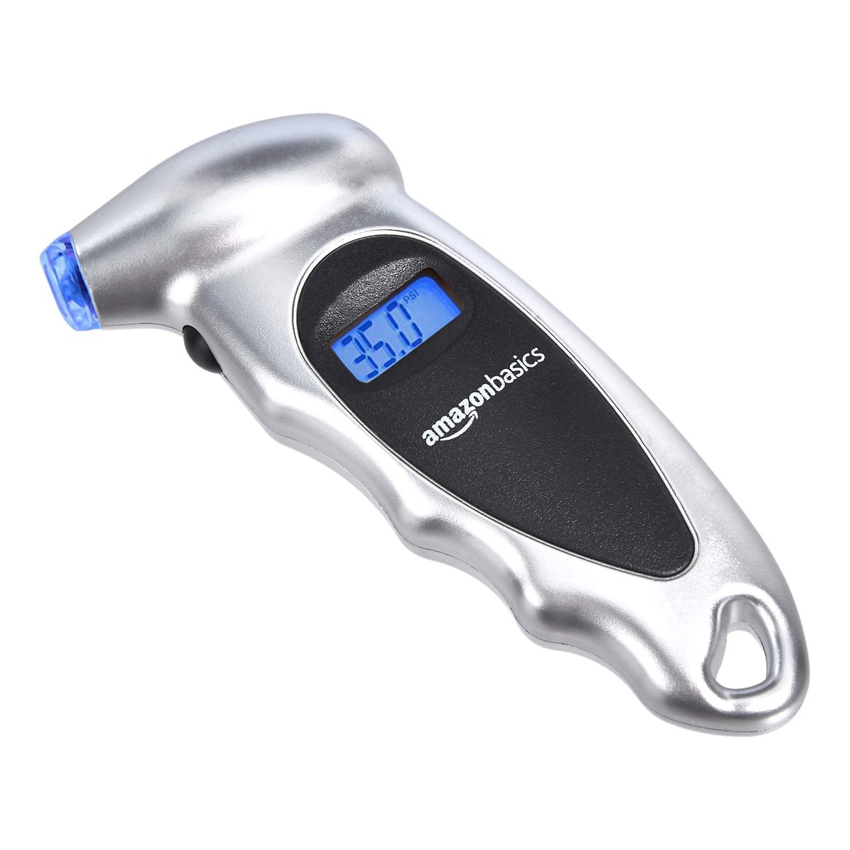 AmazonBasics Digital Tire Pressure Gauge - Silver, 2-Pack