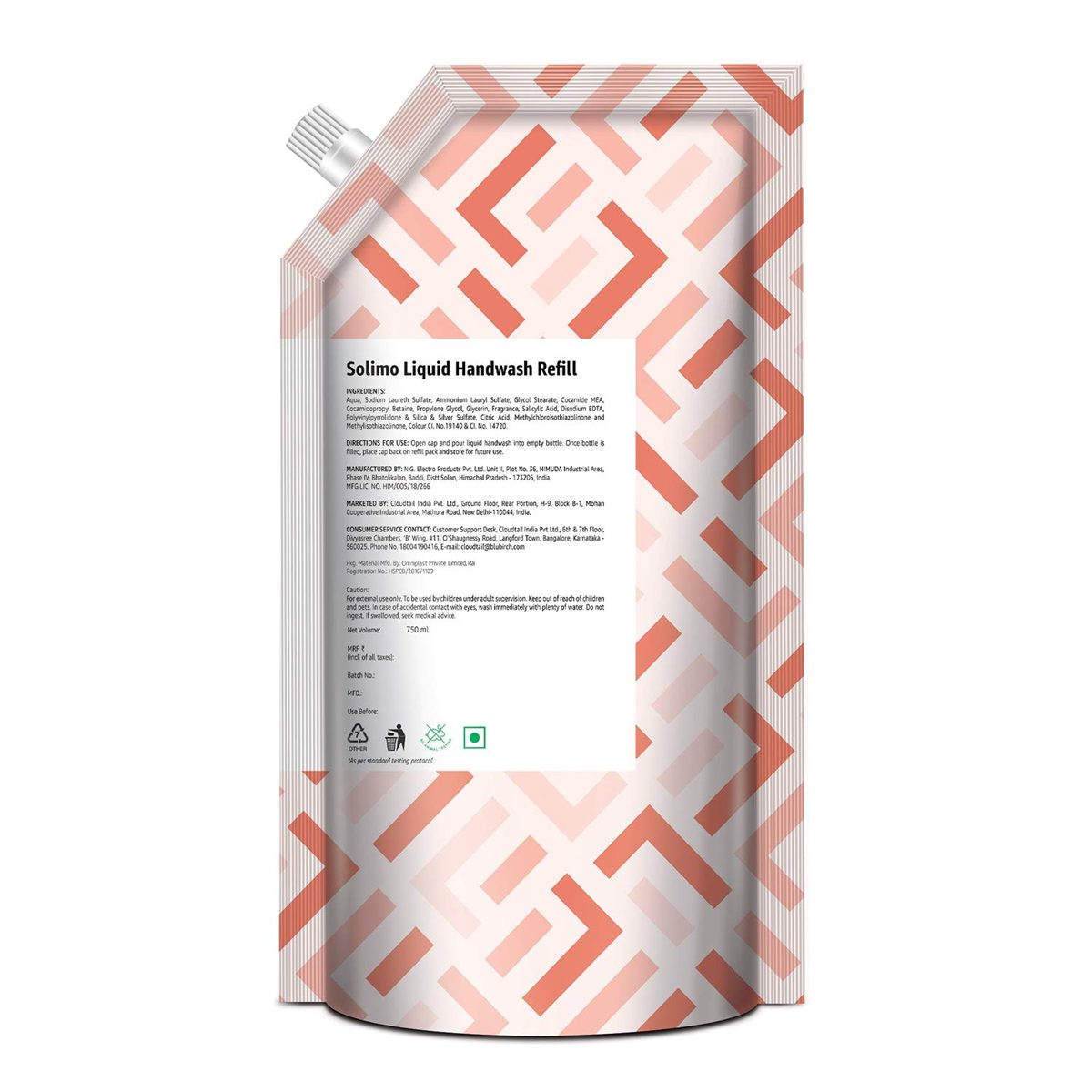 Amazon Brand - Solimo Antibacterial Handwash Liquid Refill- 750 ml